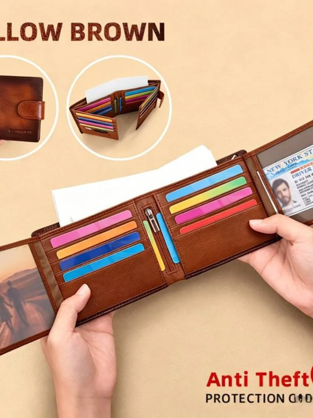 Genuine Leather Wallet 19 Card Slots Cowhide Card Holder